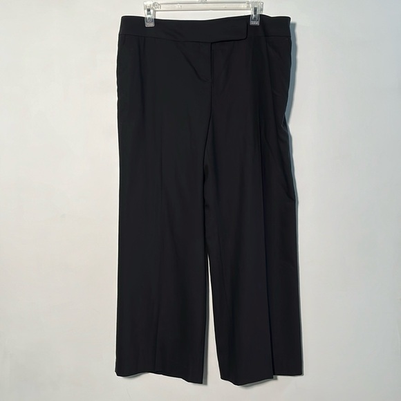 TALBOTS NWOT Signature Wide Leg Wool Lined Career/Minimalist Black Trouser 16P - Picture 1 of 16